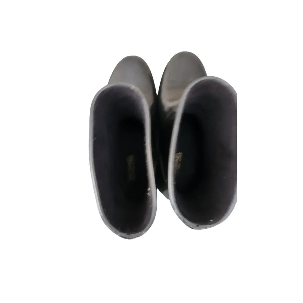 Michael Kors Benji Logo Rain Boots Glossy Black Waterproof Women's Size 8